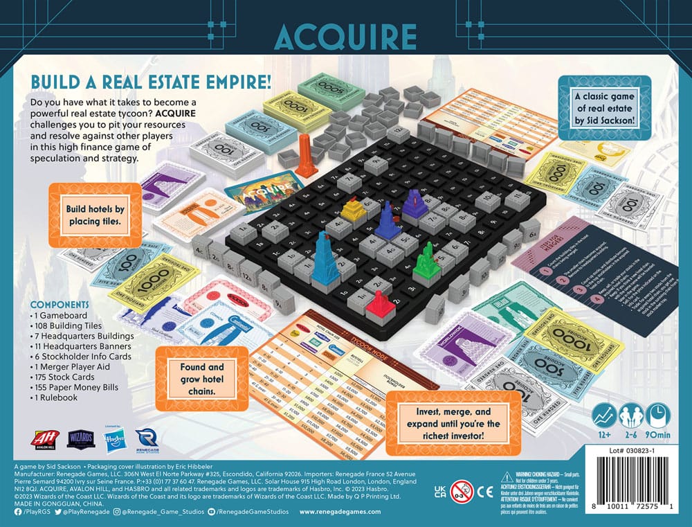 Avalon Hill Acquire Board Game English Version