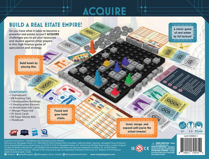 Avalon Hill Acquire Board Game English Version