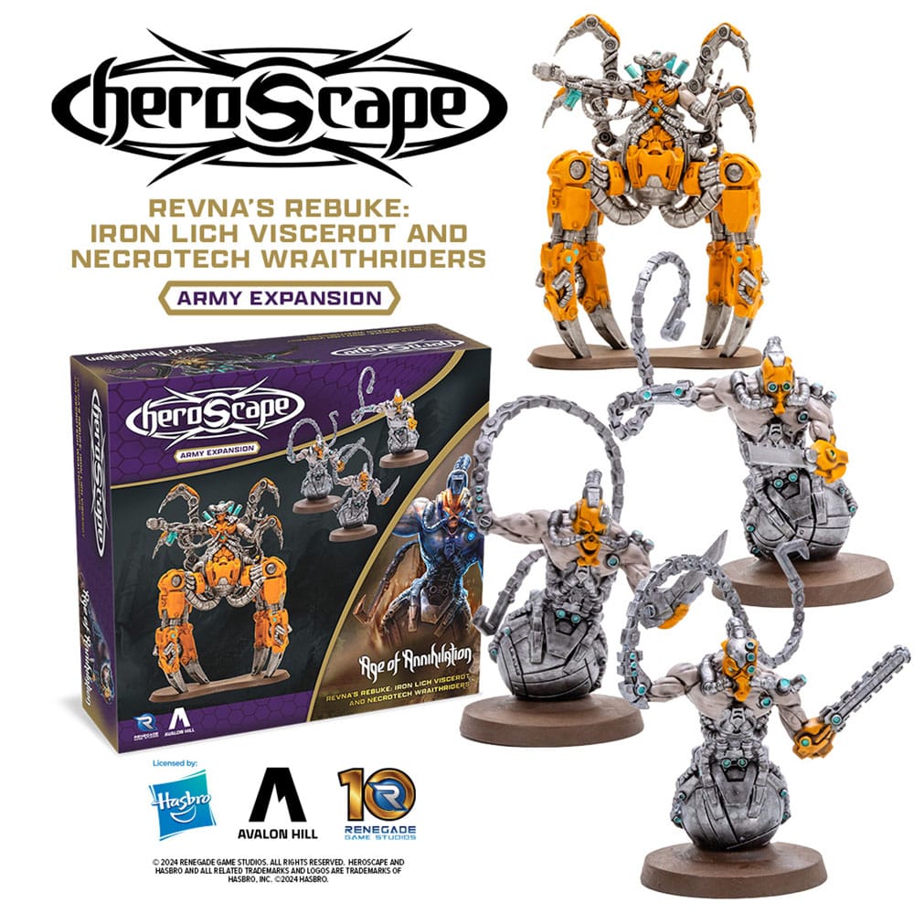 Heroscape Revnas Rebuke Iron Lich Viscerot Necrotech Wraithriders Rising Tide Expansion English Version