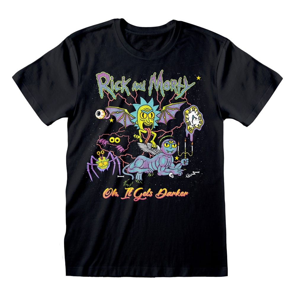 Rick and Morty Oh It Gets Darker Black T-Shirt Size M
