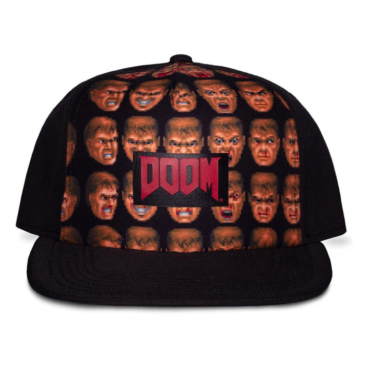 Doom Faces Background Doom Snapback Cap