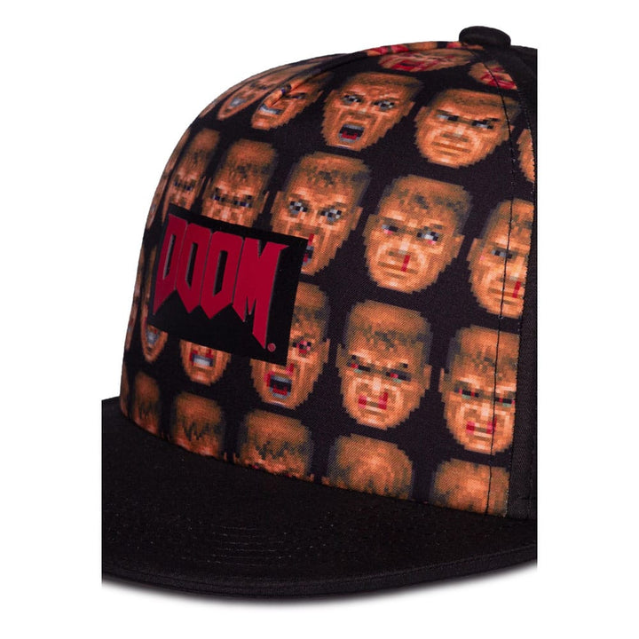 Doom Faces Background Doom Snapback Cap