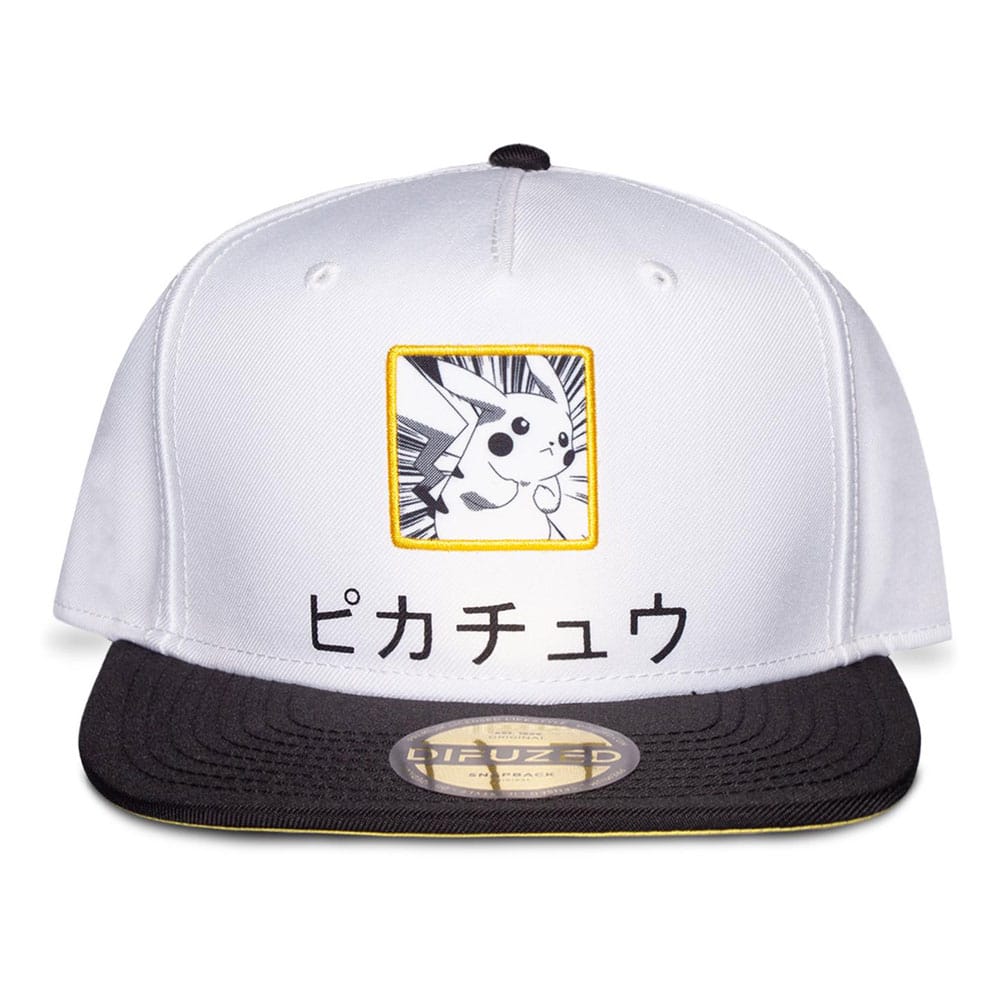 Pokemon Pikachu Black White Yellow Snapback Cap