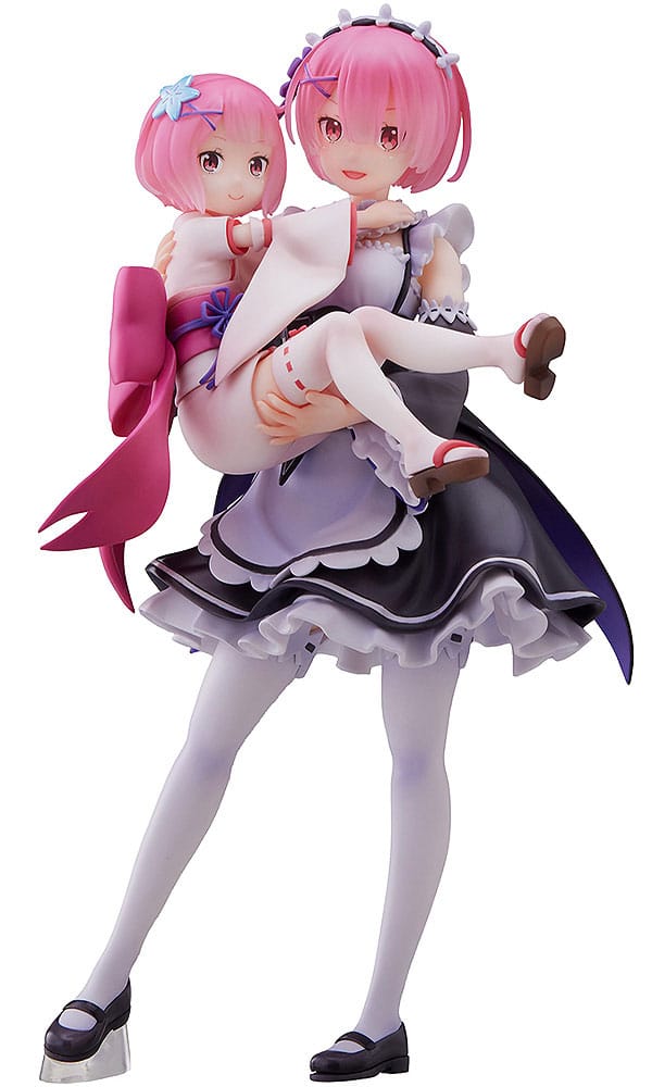 Kadokawa Ram and Childhood Ram Re Zero Starting Life in Another World PVC Statue 1 7 Scale 23cm