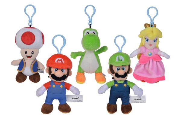 Nintendo Super Mario All Stars Plush Keychains Assortment 12 Pieces 13cm