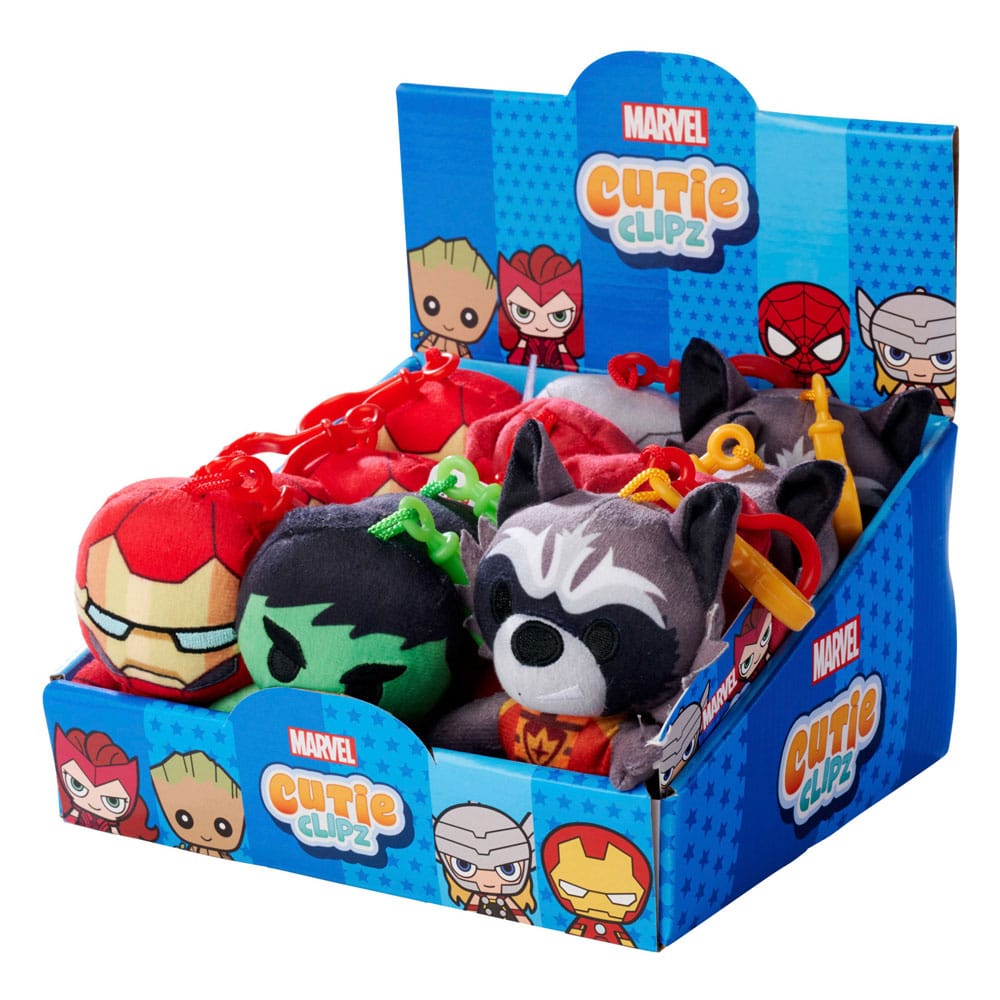 Marvel Cutie Clipz Plush Keychain Set 12 Pieces