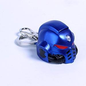 Warhammer 40K Space Marine Primaris Helmet Ultramarine Metal Keychain