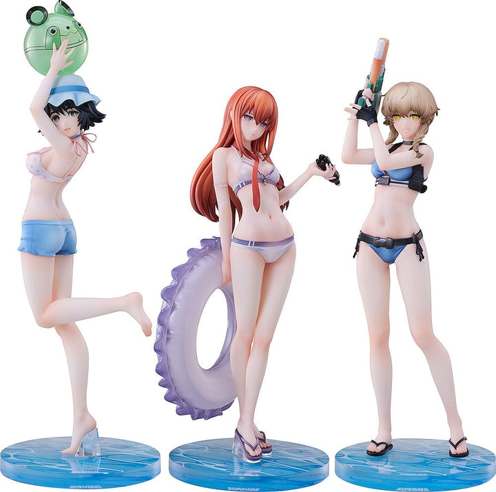 Steins Gate Suzuha Amane Kurisu Makise Mayuri Shiina PVC Statues 3 Pack Swimsuit Ver 17 Scale