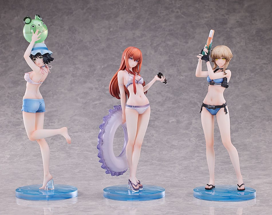 Steins Gate Suzuha Amane Kurisu Makise Mayuri Shiina PVC Statues 3 Pack Swimsuit Ver 17 Scale