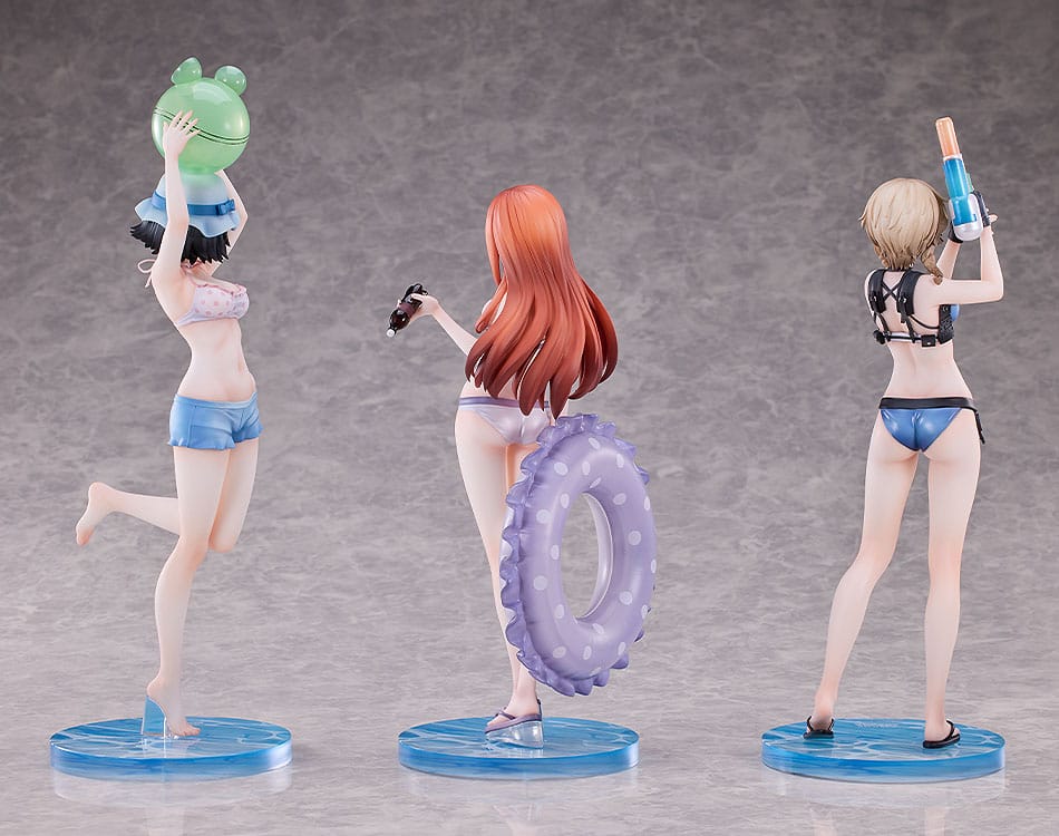 Steins Gate Suzuha Amane Kurisu Makise Mayuri Shiina PVC Statues 3 Pack Swimsuit Ver 17 Scale