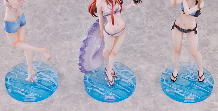 Steins Gate Suzuha Amane Kurisu Makise Mayuri Shiina PVC Statues 3 Pack Swimsuit Ver 17 Scale