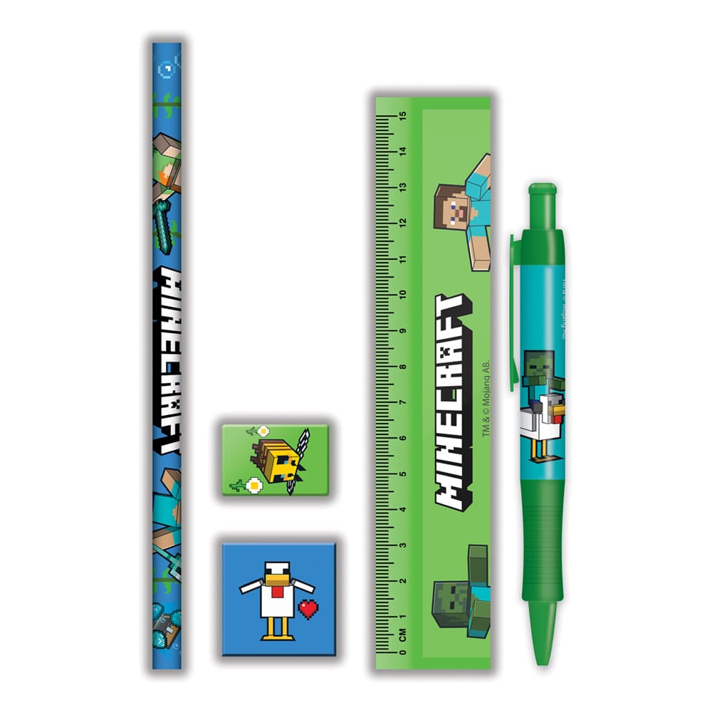 Minecraft 5 Piece Stationery Set