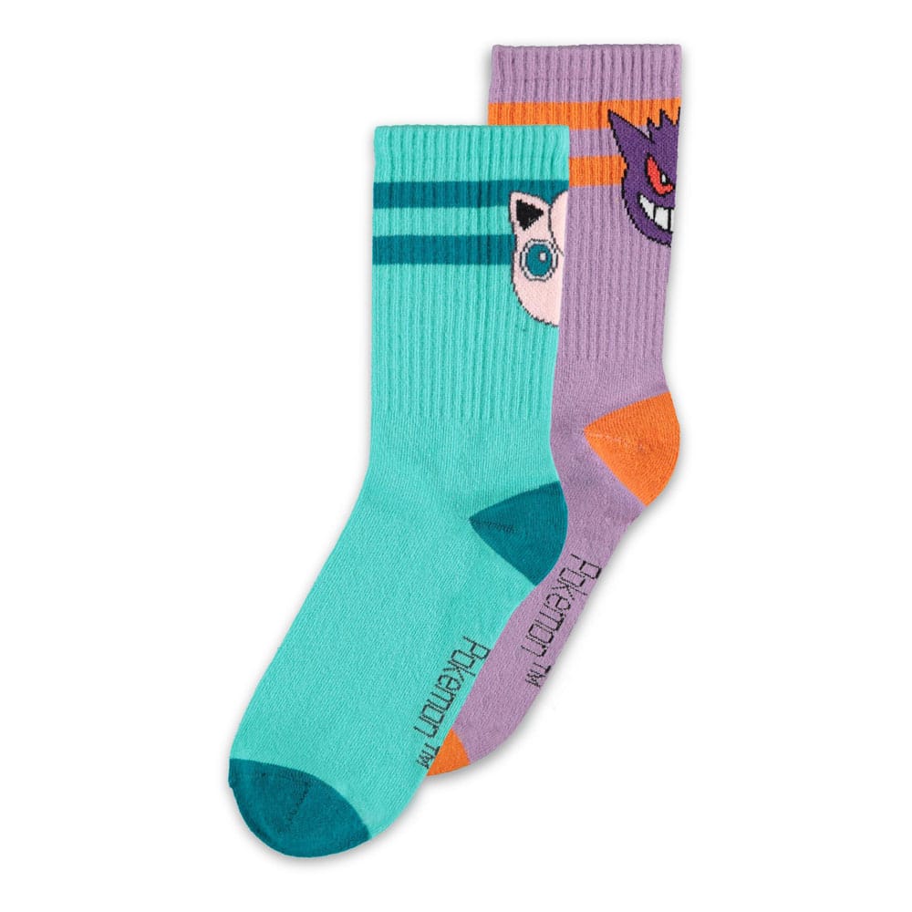 Pokemon Socks Heads Grey 2 Pack Size 39 to 42