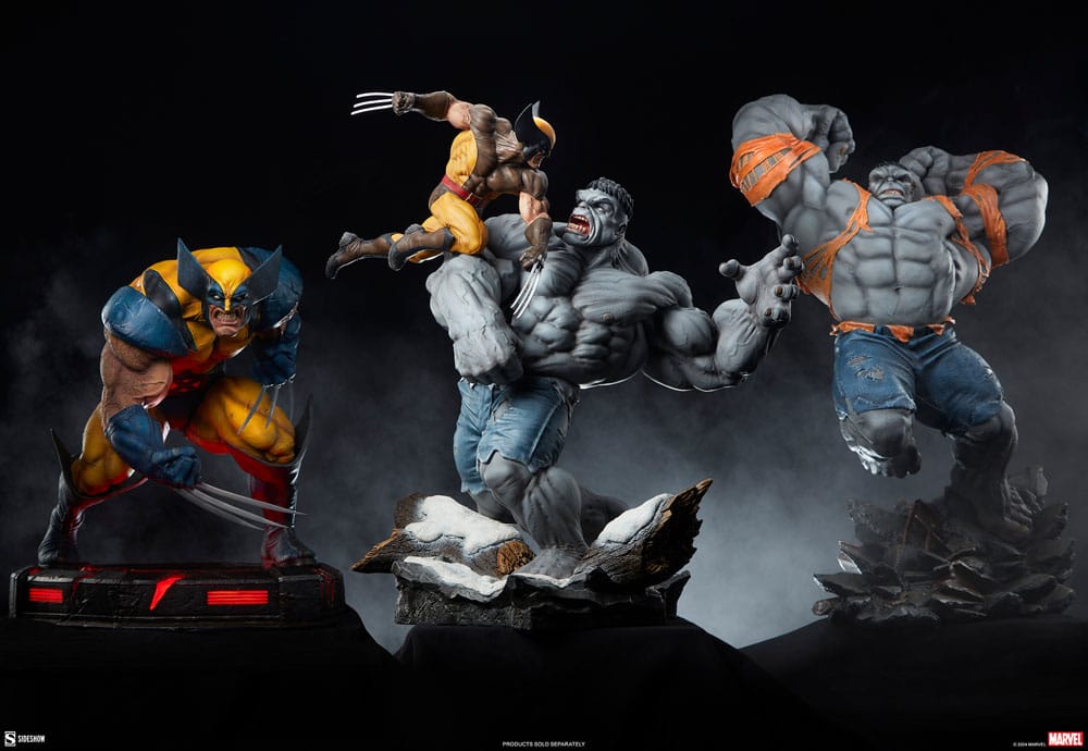 Sideshow Marvel Grey Hulk vs. Wolverine Maquette