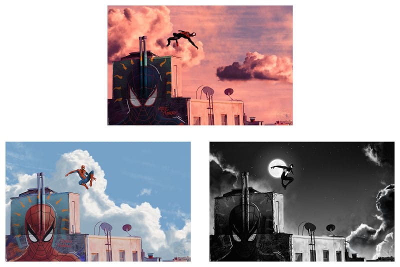 Marvel Spider Man Set of 3 Art Prints Unframed 30 x 46 cm