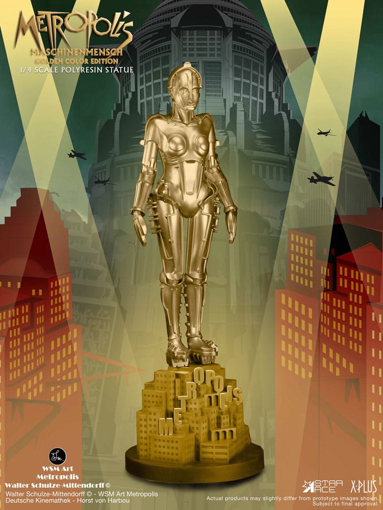 Metropolis Maschinenmensch Metropolis Statue Metallic Gold 1/4 Scale Figure 40 cm