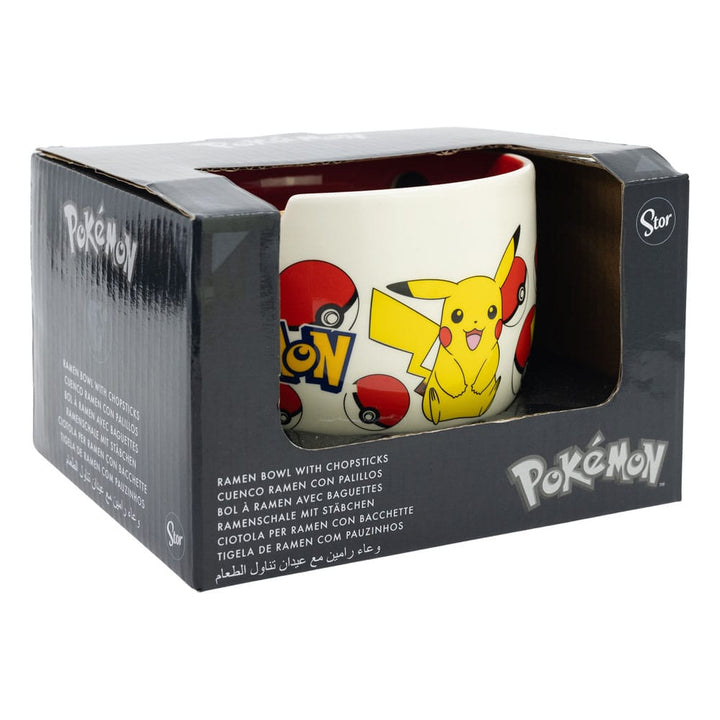 Pokemon Face Ramen Bowl with Chopsticks