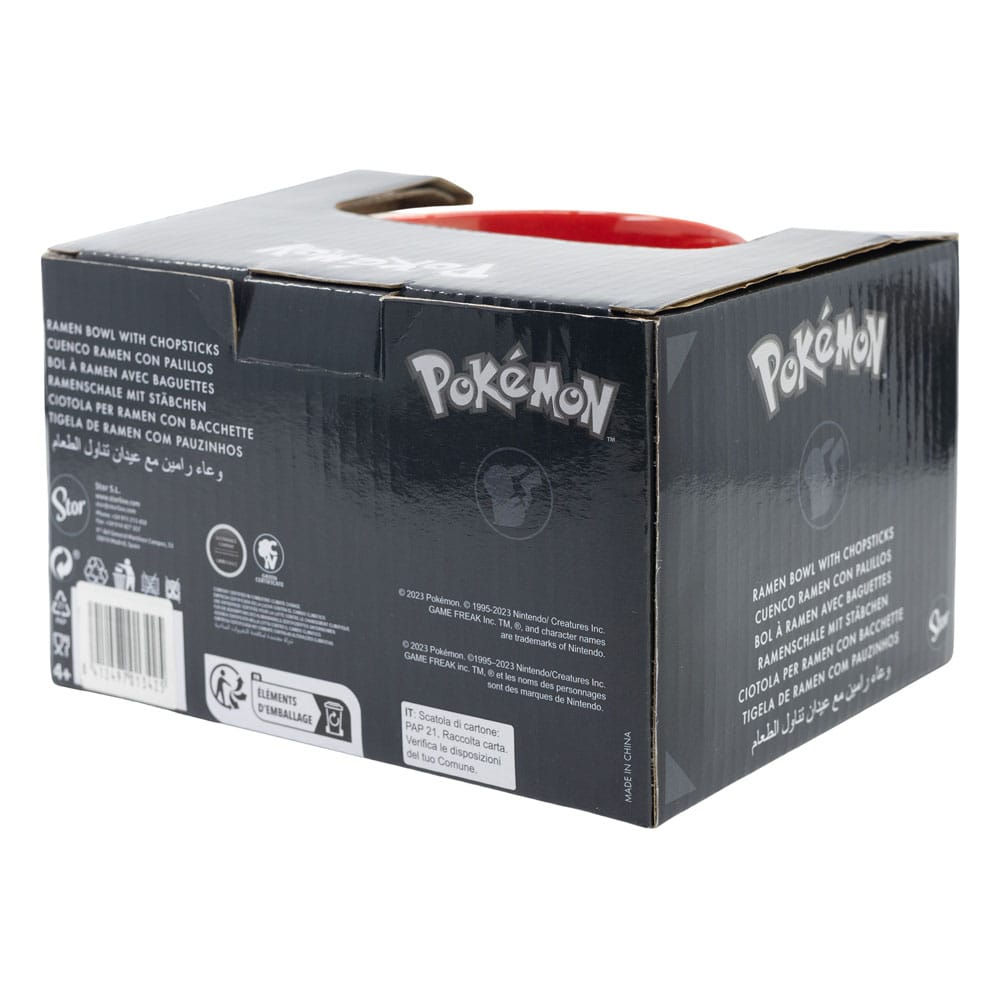 Pokemon Face Ramen Bowl with Chopsticks