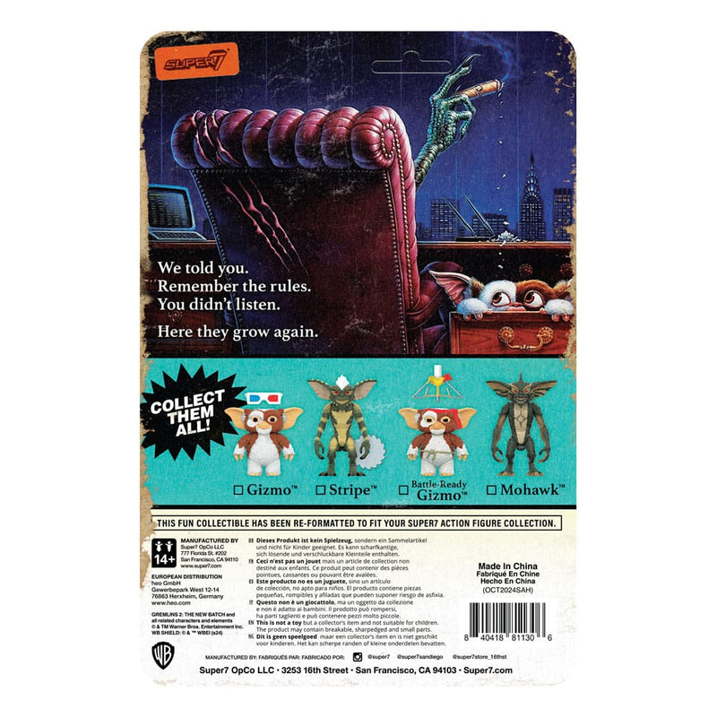 ReAction Gizmo Battle Ready Gremlins 2 The New Batch Action Figure, side angle