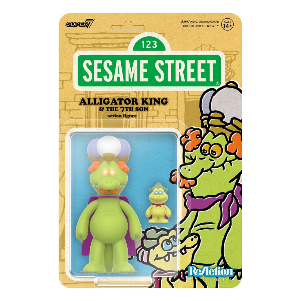 Sesame Street Alligator King and 7th Son ReAction Action Figure Wave 04