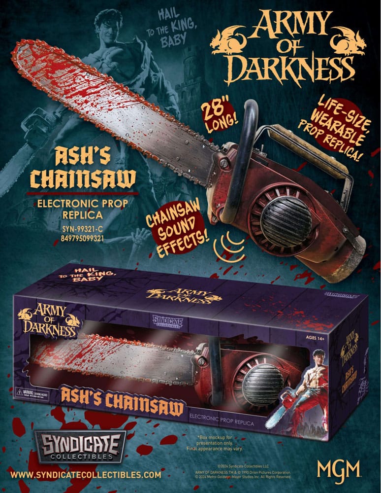 Evil Dead - Army Of Darkness Ash Chainsaw 1:1 Scale Prop Replica With Sound, alternate view