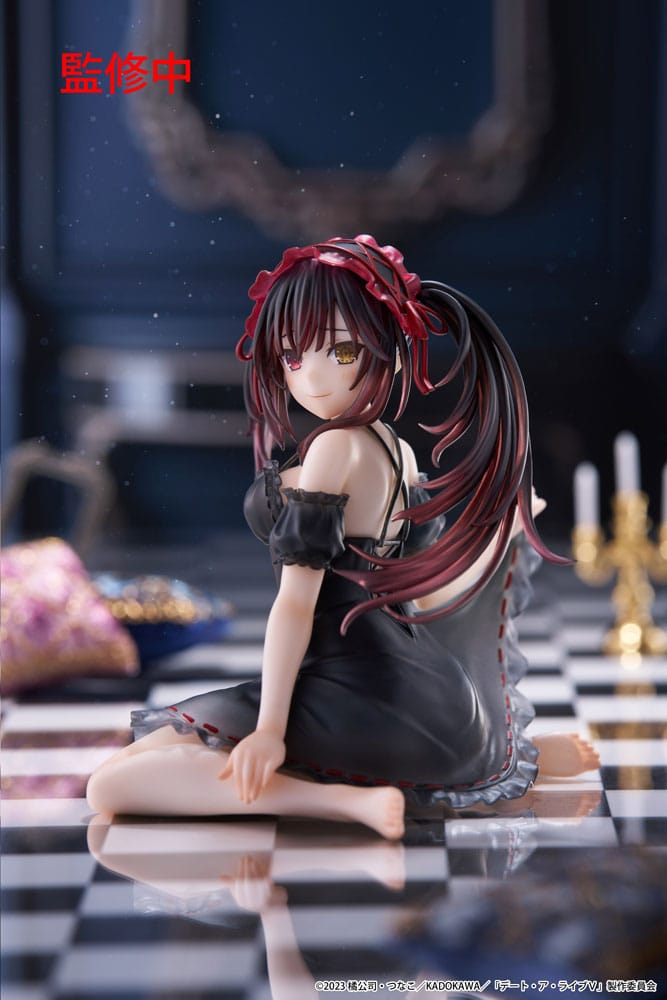 Date A Live Kurumi Tokisaki Nightwear Ver PVC Statue Desktop Cute Figure 13 cm