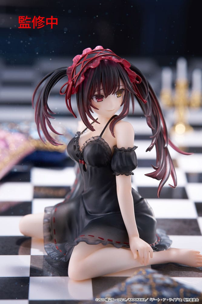 Date A Live Kurumi Tokisaki Nightwear Ver PVC Statue Desktop Cute Figure 13 cm