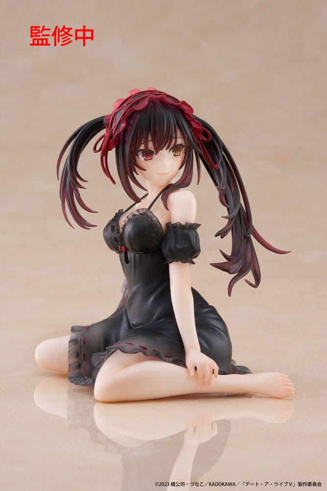 Date A Live Kurumi Tokisaki Nightwear Ver PVC Statue Desktop Cute Figure 13 cm