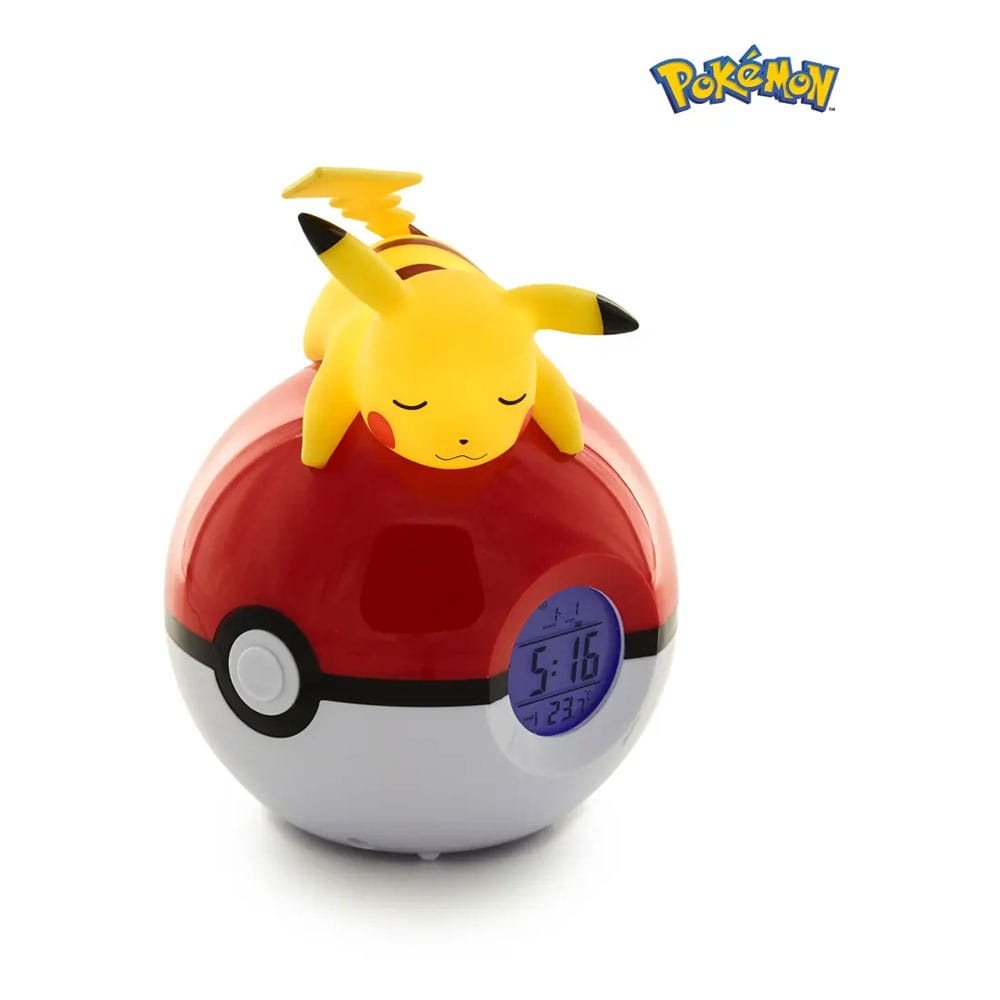 Pokémon Pikachu Alarm Clock Pokeball Light 18 cm
