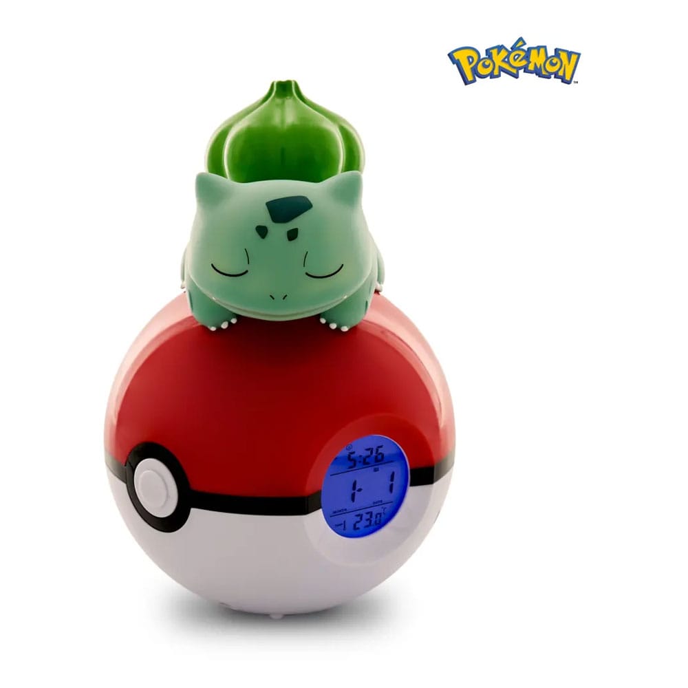 Pokémon Bulbasaur Alarm Clock Pokeball Light 18 cm