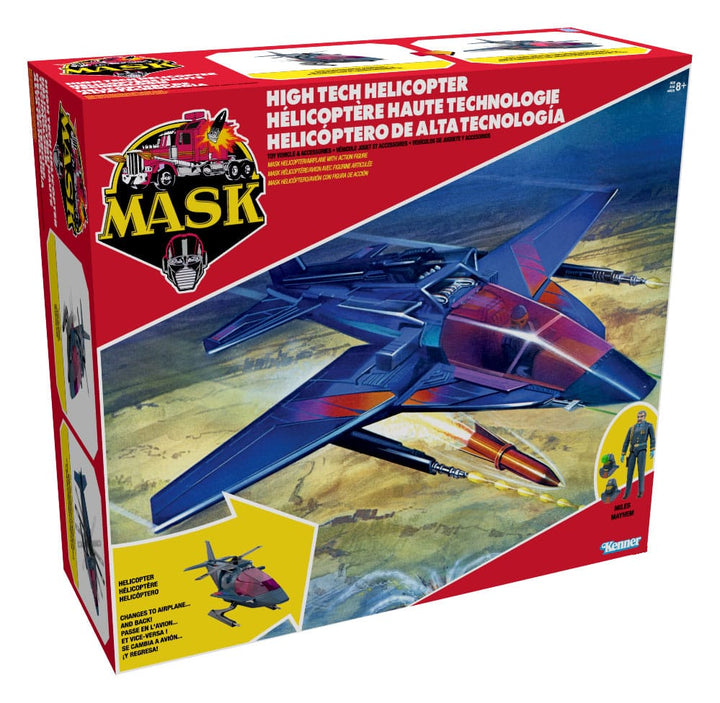 M.A.S.K. High Tech Helicopter Vehicle with Miles “Wolf” Mayhem Action Figure