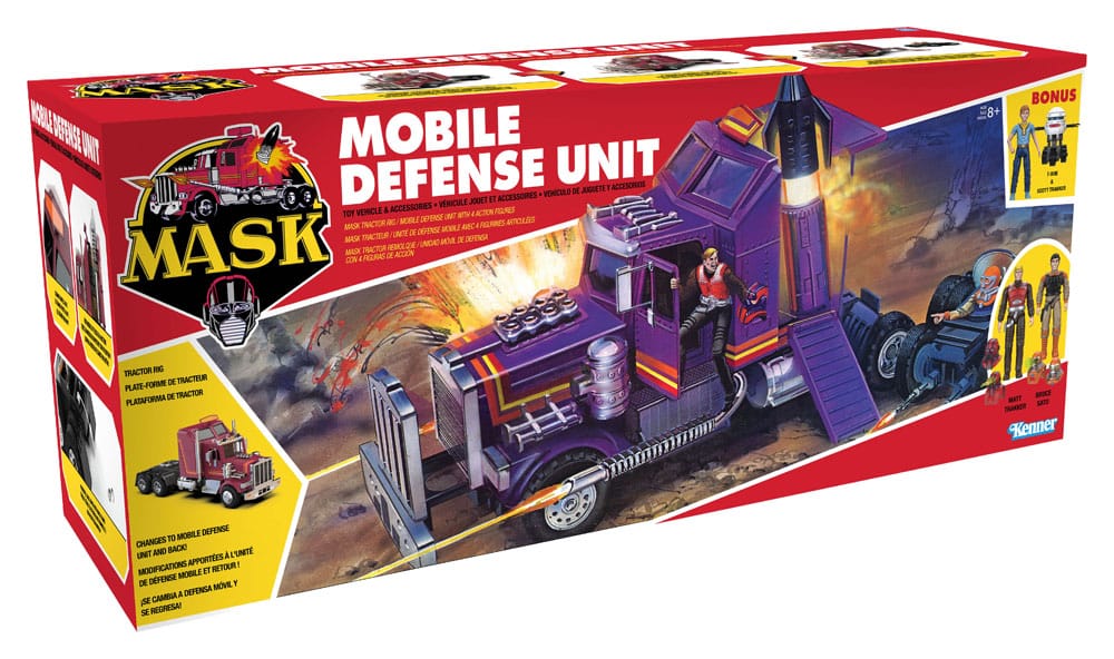 M.A.S.K. Mobile Defense Unit Vehicle with Matt Tracker, Bruce Sato, Scott Trakker, & T-Bob Action Figures