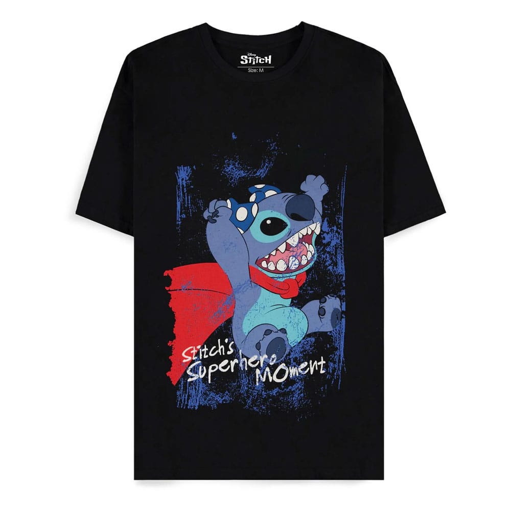 Lilo and Stitch Superhero Black Lilo and Stitch T Shirt Size M