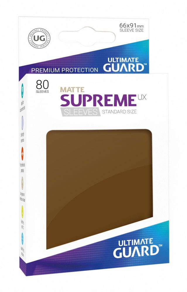 Ultimate Guard Supreme UX Sleeves Matte Brown Standard Size Eighty Count