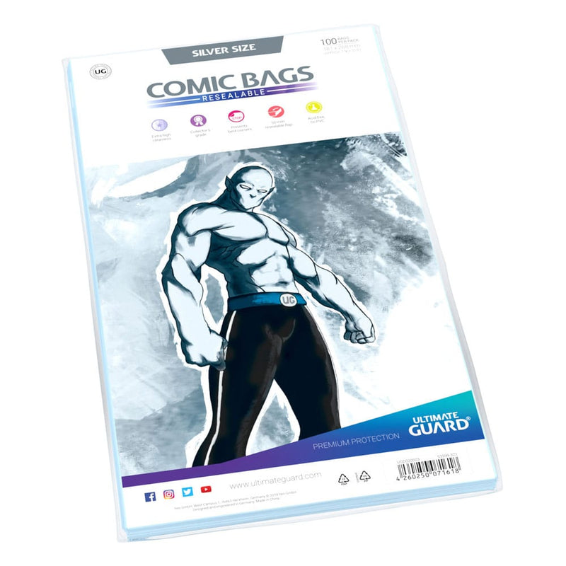 Ultimate Guard Comic Bags Resealable Silver Size (100), alternate view