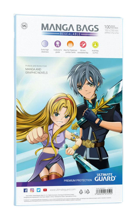 Ultimate Guard Manga Size Resealable Card Bags 100 Pack
