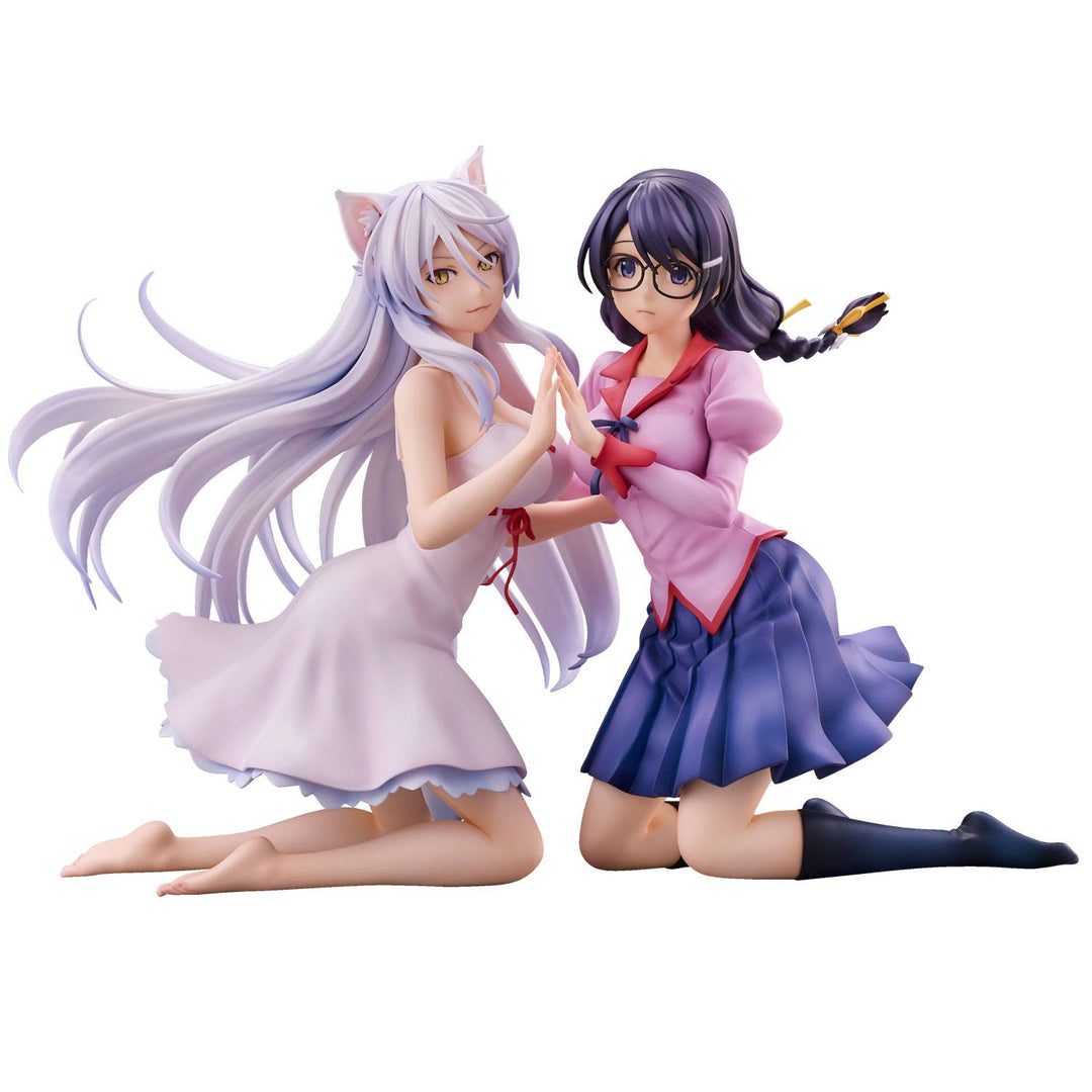 Nekomonogatari Monogatari Series Tsubasa Hanekawa Set Figure 19 cm