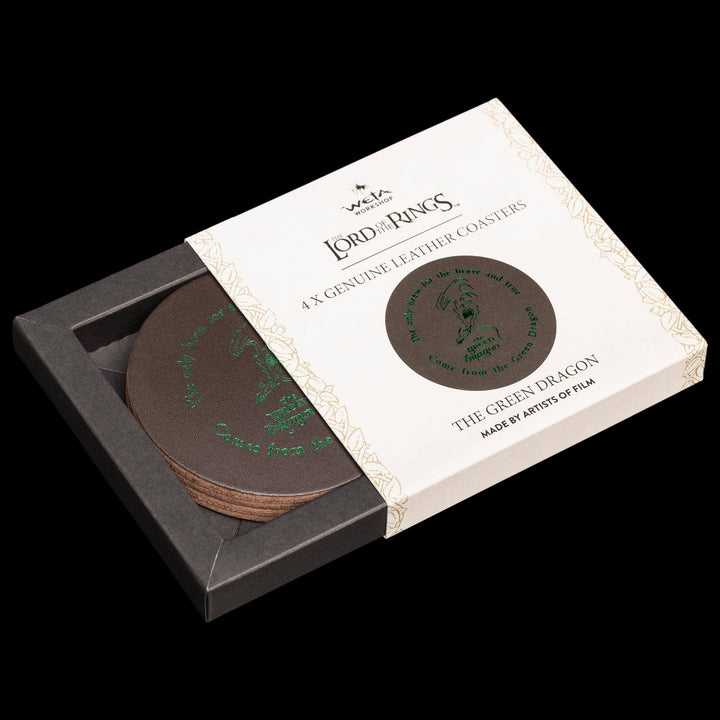 Weta Workshop The Lord of the Rings 4-Pack The Green Dragon Leather Coasters