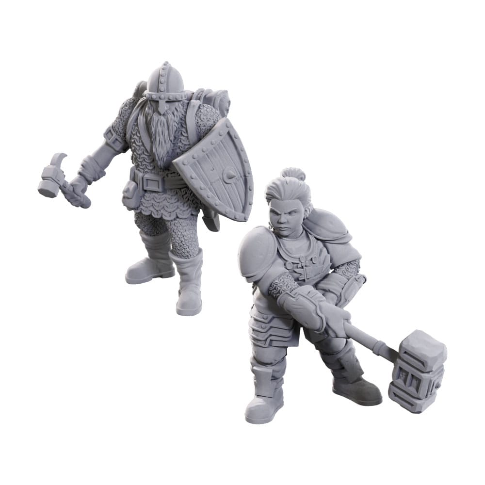 Dungeons and Dragons Dwarves Nolzurs Marvelous Miniatures Unpainted Miniatures Two Pack 50th Anniversary