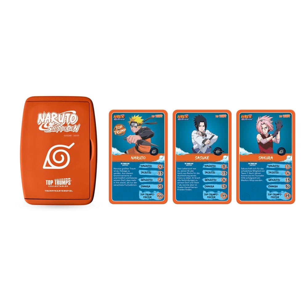 Naruto Shippuden Top Trumps Quiz Anime Collectible Card Game German Version