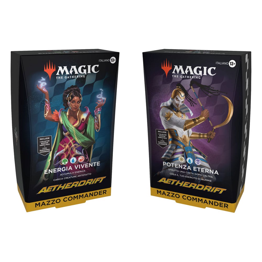 Wizards of the Coast Aetherdrift Magic The Gathering Commander Decks Display Set of 4 Italian