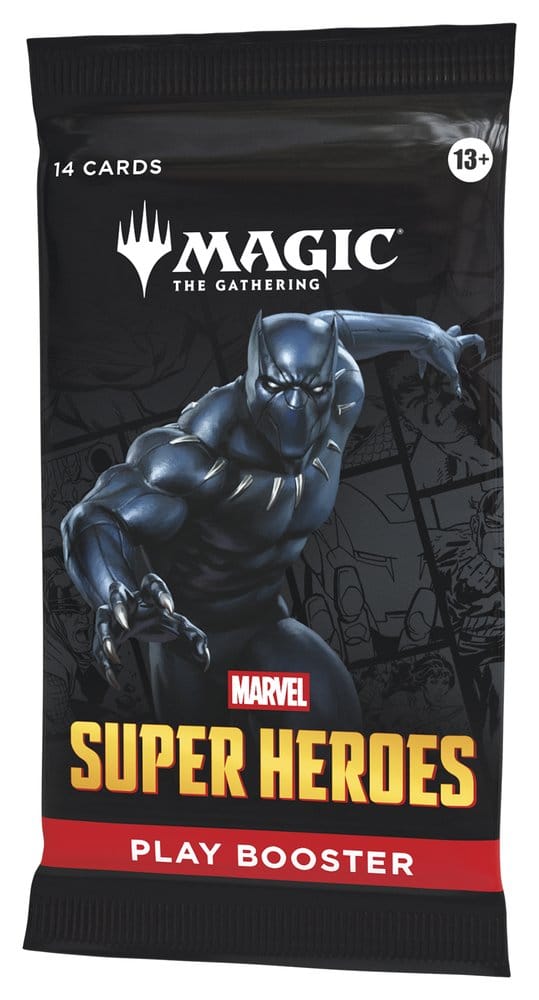 Magic: The Gathering Marvel Super Heroes Play Booster Display (30 Packs) close up detail