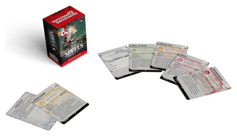 Dungeons & Dragons Spell Reference Cards Levels 0-1 side angle