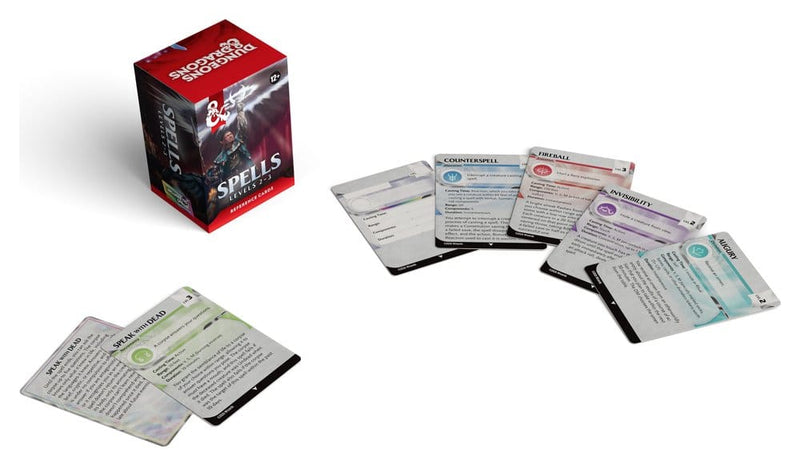 Dungeons & Dragons Spell Reference Cards Levels 2-3 side angle