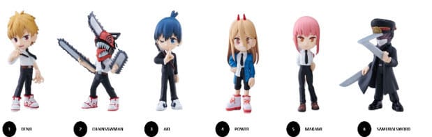 Chainsaw Man Characters Anime Series Mini Figures 9 cm Display Set of 6