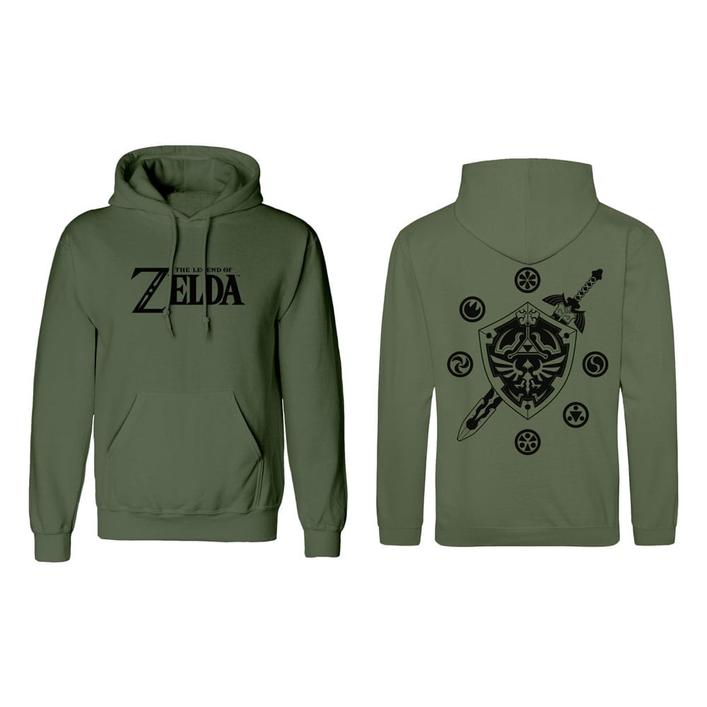 The Legend Of Zelda Logo And Shield Graphic Hoodie Size L