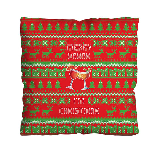 Merry Drunk, I'm Christmas - Cushion - Two Sizes collectible from https://britishmade.gifts/