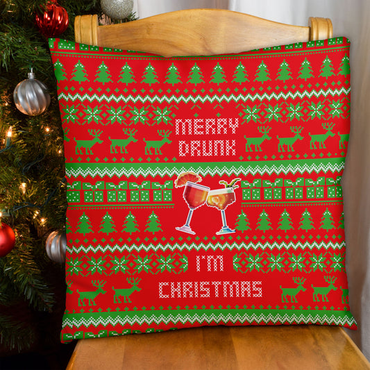 Merry Drunk, I'm Christmas - Cushion - Two Sizes, alternate view
