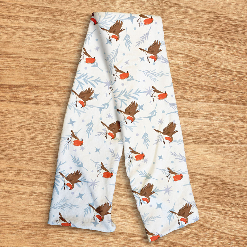 Robin Christmas Jumper Pattern - Soft Fleece scarf collectible from https://britishmade.gifts/