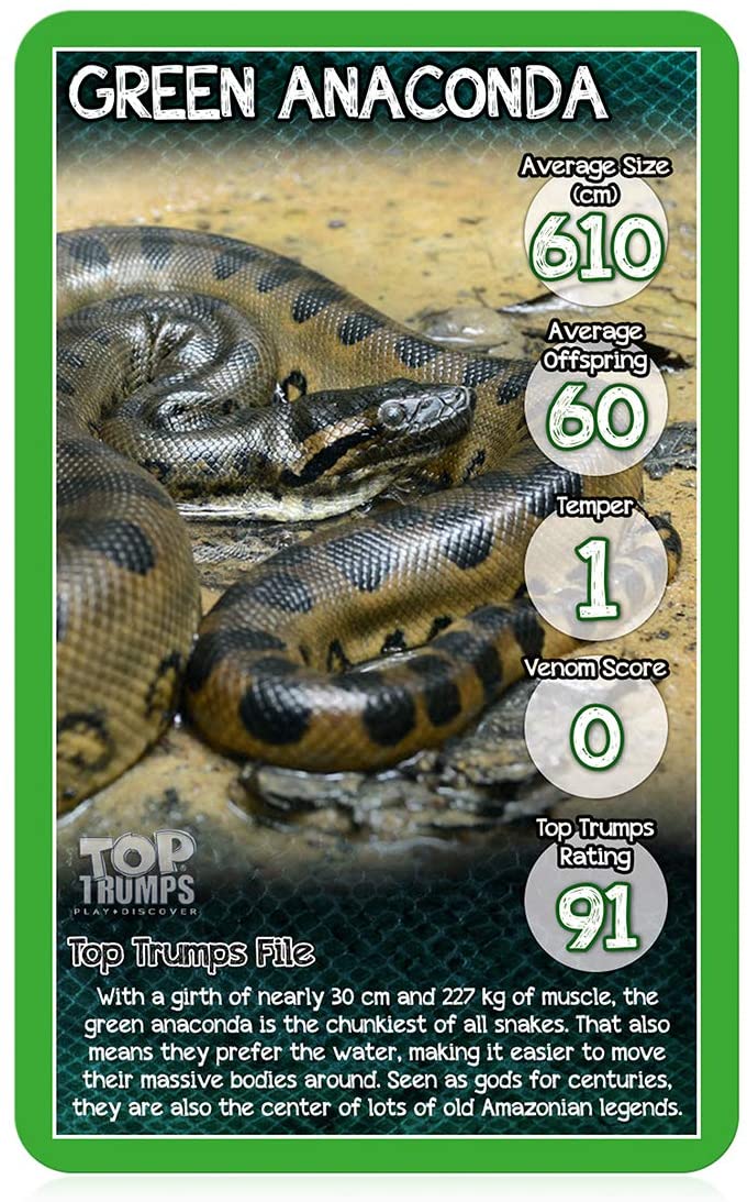 Top Trumps Classics Snakes Card Game